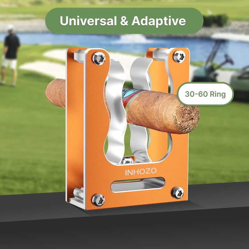 INHOZO Magnetic Cigar Holder for Golf Cart – Ultimate Golf Accessory for Cigar Lovers, Sturdy Aluminum Alloy and No Scratch Design,Secure Hold Without Falling,Cigar Accessories & Gift for Men – Orange - Image 4